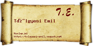 Tölgyesi Emil névjegykártya