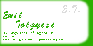 emil tolgyesi business card